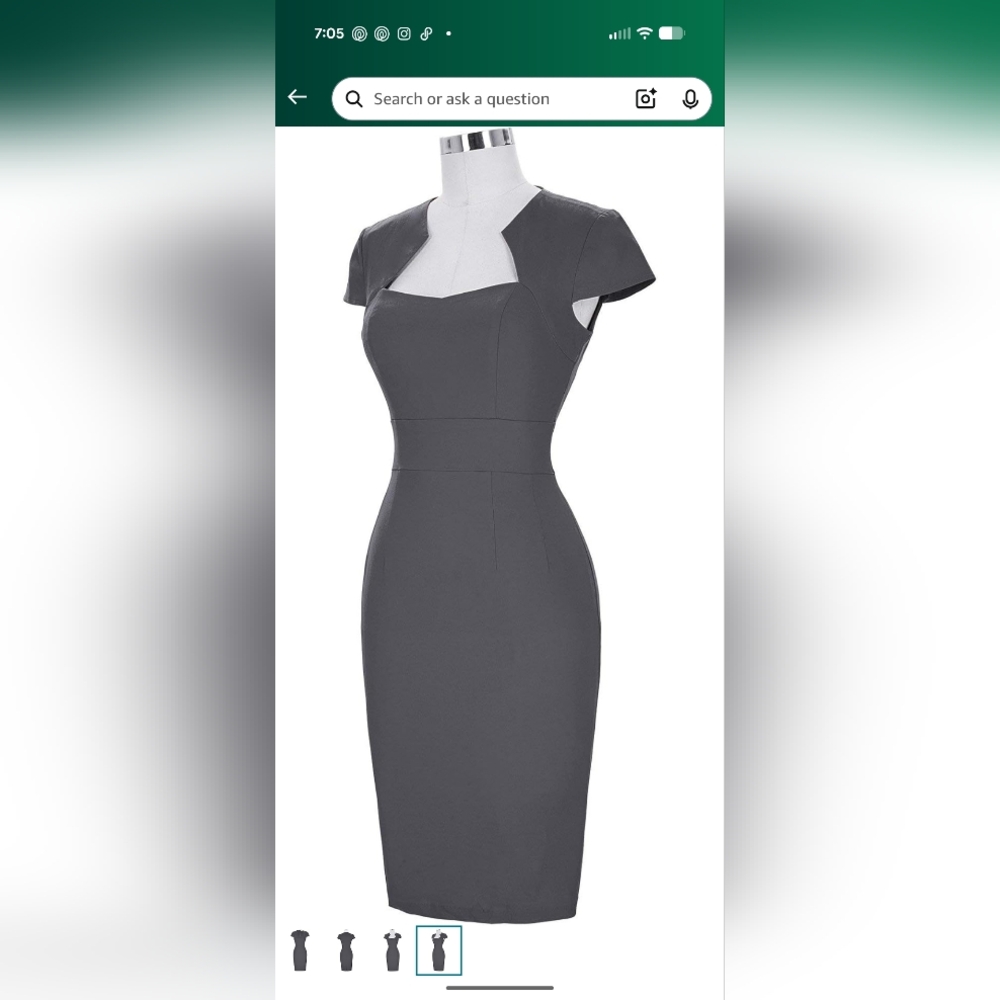 Grace Karin Charcoal Midi Dress